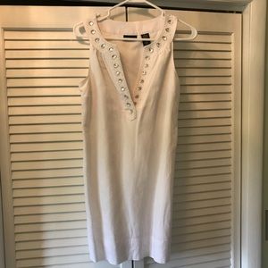 New York & Company White Embellished Dress